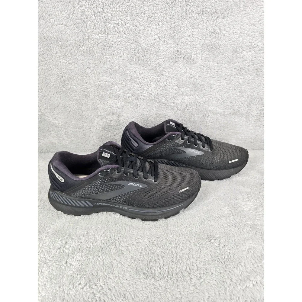 Brooks Adrenaline GTS 22 Mens Size 9 Black Running Shoes Sneakers 1103661D020